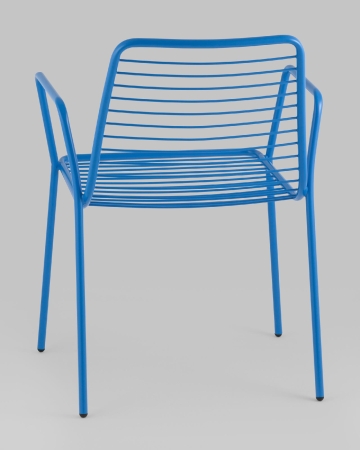 Стул с подлокотниками Дели металл голубой