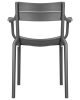 Стул TIM серый, пластик, твердое сиденье, с подлокотниками