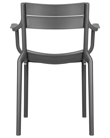 Стул TIM серый, пластик, твердое сиденье, с подлокотниками