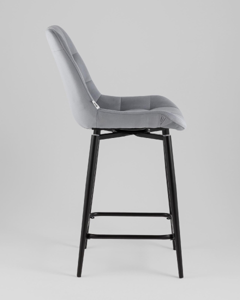 Стул полубарный Флекс с поворотным механизмом велюр велютто серый