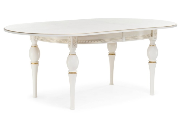 Стол деревянный Авилла молочный, золото