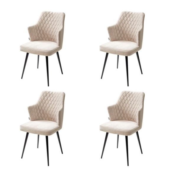 Стул HERMAN 360 градусов, латте #25 велюр, черный каркас