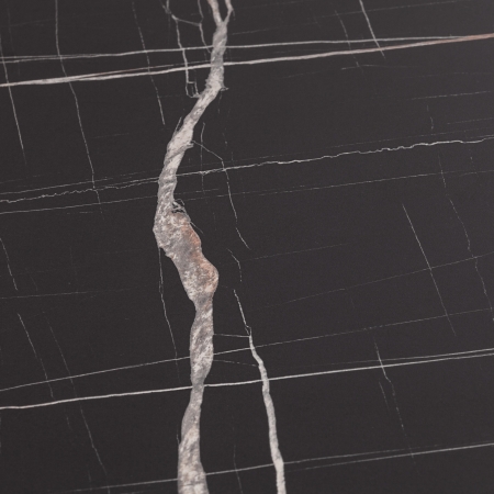 Стол MANZANA ЛДСП, HPL, металл, 100х100+30х75 см, мрамор черный, черный