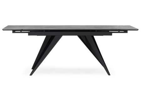 Керамический стол Дарвин 160(220)х89 серый мрамор larka grey, черный