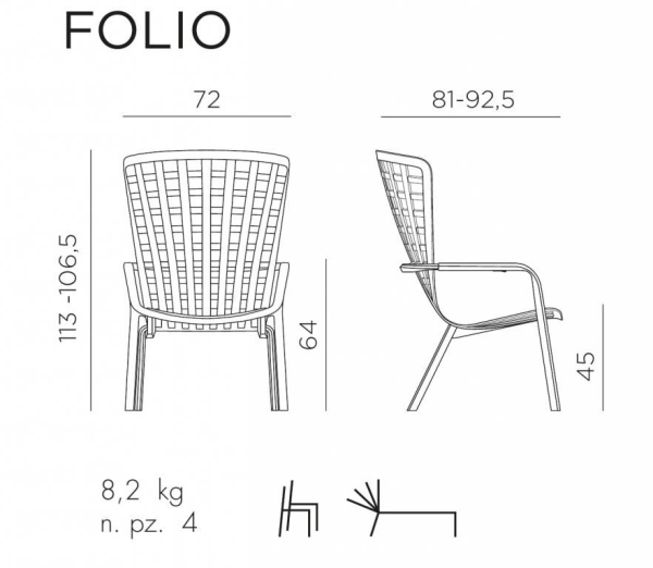 Лаунж-кресло пластиковое Folio коричневое Лаунж-кресло пластиковое Folio коричневое