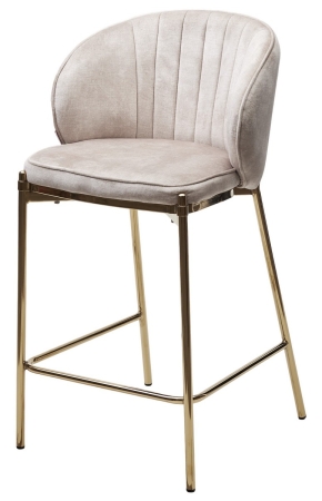 Полубарный стул WENDY античный бежевый, велюр / золотой каркас (H=65)