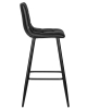 Стул барный NICOLE черные матовые ножки, черная экокожа P-01