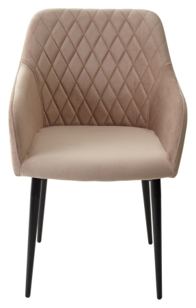 Стул BRANDY-X бежевый #5 велюр, черный каркас