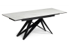 Керамический стол Блэкберн 140(200)х80 белый мрамор snow white, черный