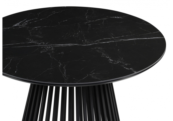 Керамический стол Нэнси 90х90х75 черный мрамор, черный
