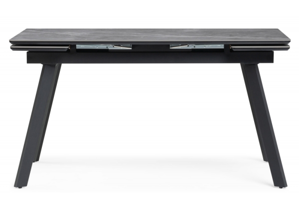 Керамический стол Норман 140(200)х80 серый мрамор, черный