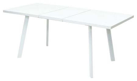 Стол ФИН 120 белый, стекло, белый каркас