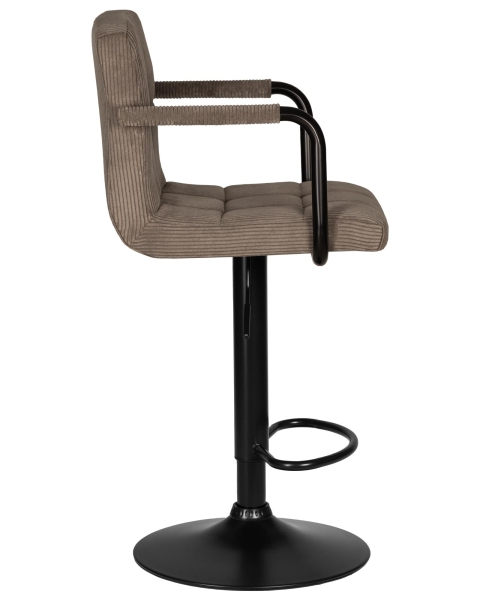Стул барный KRUGER ARM BLACK какао вельвет Стул барный KRUGER ARM BLACK какао вельвет