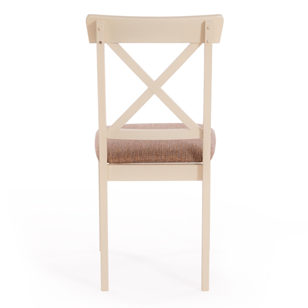 Стул Гольфи Джуниор (Golfi Junior) дерево гевея, 45*51*94, слоновая кость, ткань коричневый, золотой (1505-9)