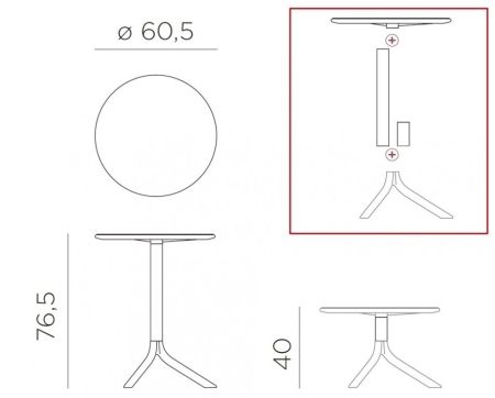 Стол пластиковый обеденный Spritz + Spritz Mini коралловый