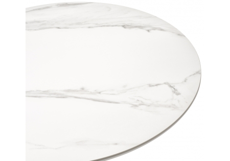 Керамический стол Тулип 90х73 белый мрамор, золото