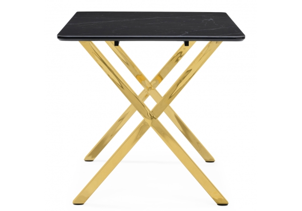 Керамический стол Селена 3 180х90 черный мрамор, золото