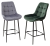 Полубарный стул ХОФМАН серый #H14 велюр, черный каркас H=63cm