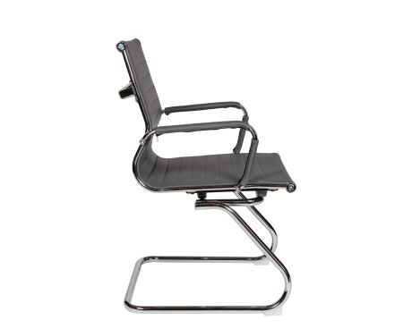 Кресло офисное Техно CF хром серая экокожа