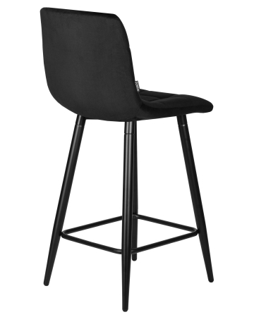 Стул полубарный OLIVIA черные матовые ножки, черный велюр 108-77