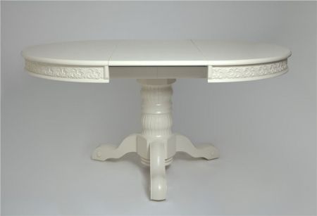 Стол круглый раскладной Милорд (110х160) слоновая кость