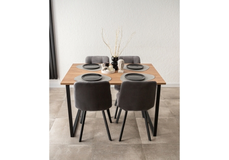 Стол деревянный Лиман 117 х 77 дуб крафт золотой, черный матовый