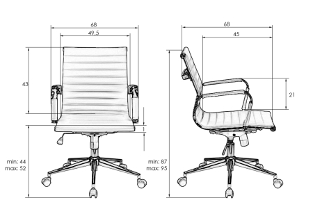 Набор 2 шт Офисное кресло для руководителей CLAYTON, черный
