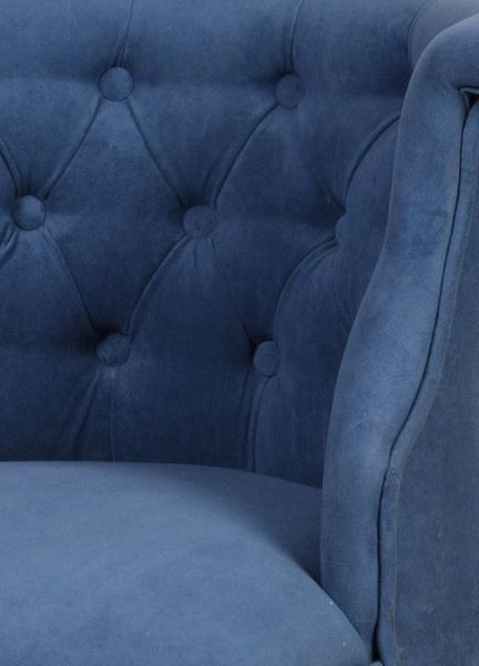 Кресло Бархат эмаль белая, RS 30 синий