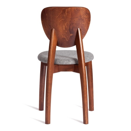 Стул DIAMANTE мягкое сидение, ткань и дерево, серый и коричневый