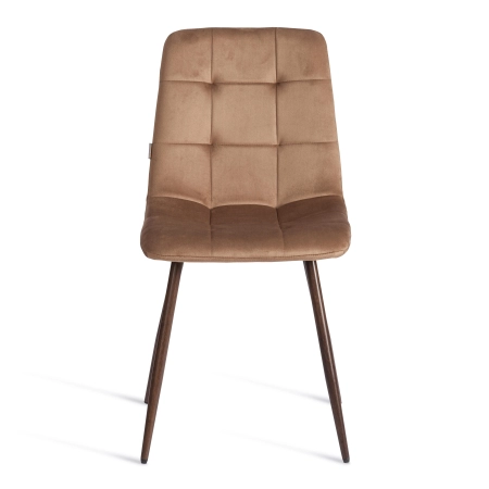 Стул CHILLY орех, велюр и металл, мягкое сиденье, без подлокотников