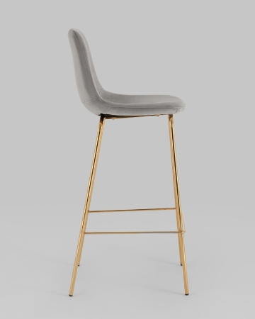 Стул барный Валенсия SN велюр серый золотые ножки 2 шт.