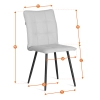 Стул обеденный Bari белый и серый, ткань и металл, мягкое сиденье, без подлокотников Стул обеденный Bari белый и серый, ткань и металл, мягкое сиденье, без подлокотников