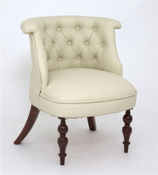 Кресло Бархат темный тон, кожзам, кремовый