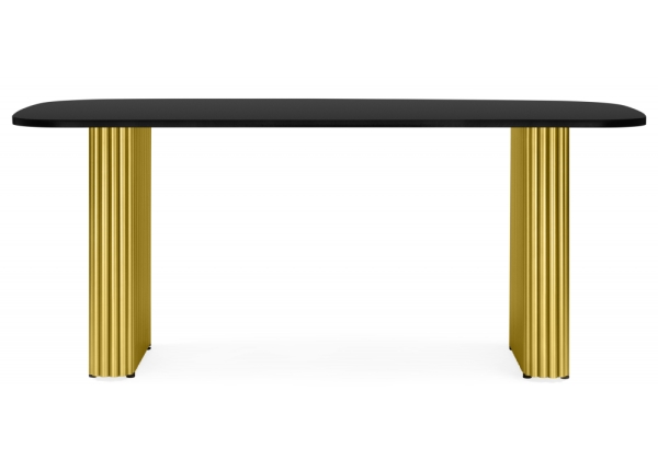 Стол деревянный Бавария B 200 х 90 черная пленка шагрень, золото