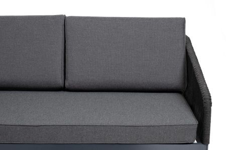 Модуль диванный "Канны" правый плетеный из роупа (веревки) темно-серый