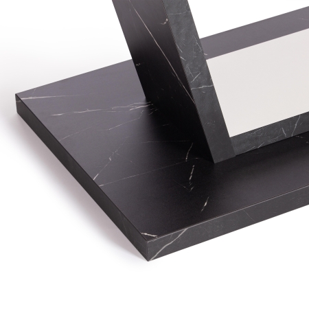 Стол обеденный VOX раздвижной, ЛДСП, мрамор черный, белый