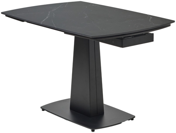 Стол BALDE 120 MATT BLACK MARBLE SOLID CERAMIC, BLACK