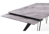 Стол стеклянный Дарвин 140(200)х80 серый мрамор, черный