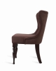 Деревянное кресло Вальс темный тон с коричневой обивкой