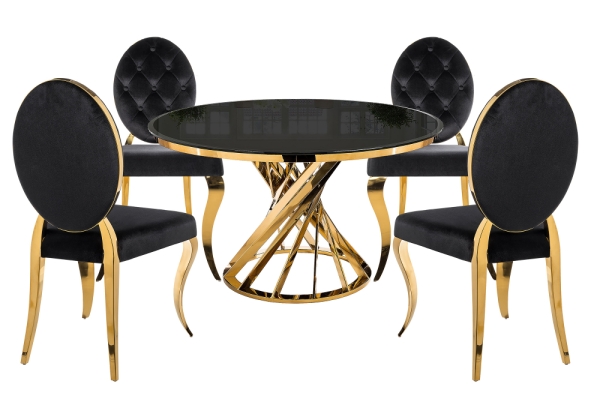 Обеденная группа Вандер black, gold