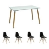 Стол Dix белый + 4 стула EAMES style черные