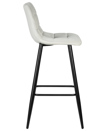 Стул барный NICOLE черные матовые ножки, светло-серый велюр 108-52