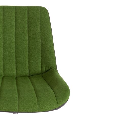 Кресло STYLE экошерсть и экокожа, зеленый и металик, 1811-43 и 36