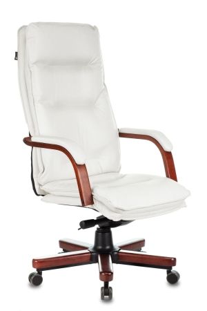 Кресло руководителя Бюрократ T-9927WALNUT слоновая кость кожа крестовина металл/дерево