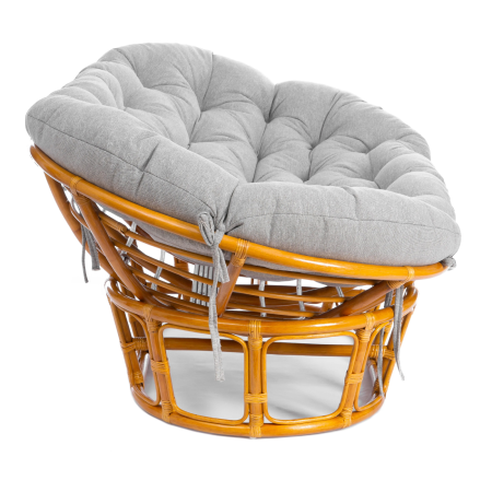 Диван MAMASAN/МАМАСАН 23/02 W, с подушкой, серый, светлое дерево