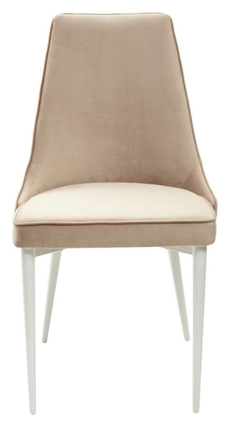 Стул NEPAL-P бежевый #5 велюр, белый каркас