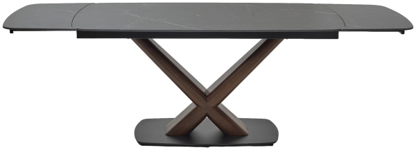 Стол BLANCO 160 MATT BLACK MARBLE SOLID CERAMIC, орех