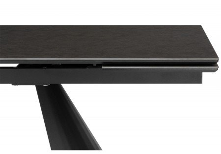 Керамический стол Шелтон 180(260)x90 massa ink gray, черный