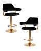 Набор 2 шт Стул барный CHARLY GOLD, черный велюр (MJ9-101)
