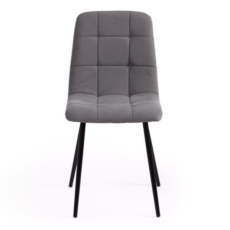 Стул CHILLY MAX велюр и металл, 45х54х90 см, серый 25, черный